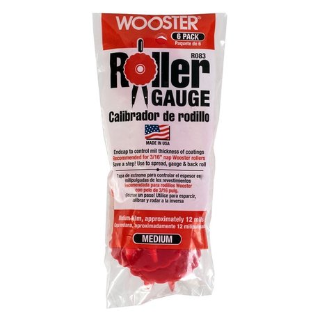 WOOSTER 3/16 in. Roller Gauge Med Red 6Pk R083 00R0830000